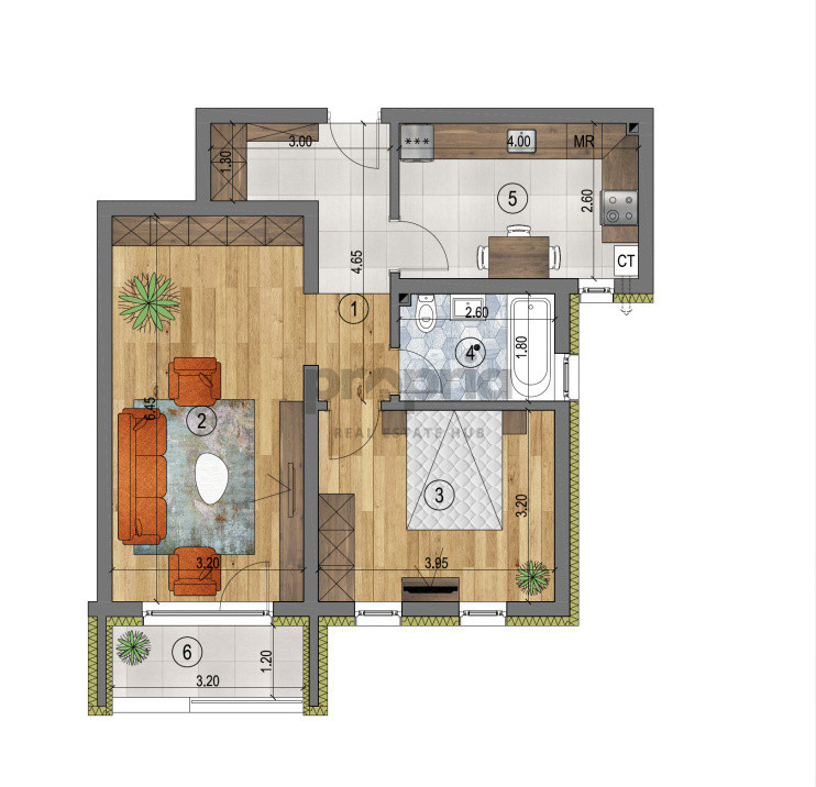 APARTAMENT 2 CAMERE NR.3 BL.4 56,5 MP UTILI -  RATE DEZVOLTATOR - 5% AVANS
