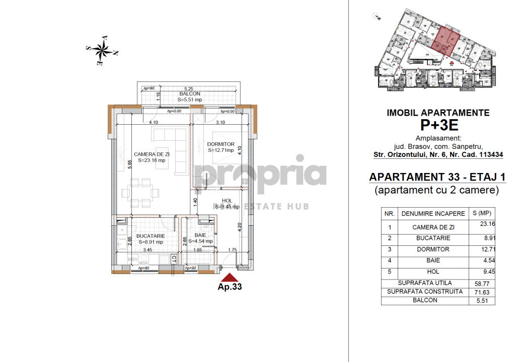 APARTAMENT 2 CAMERE NR.33 PREDARE IULIE 2026
